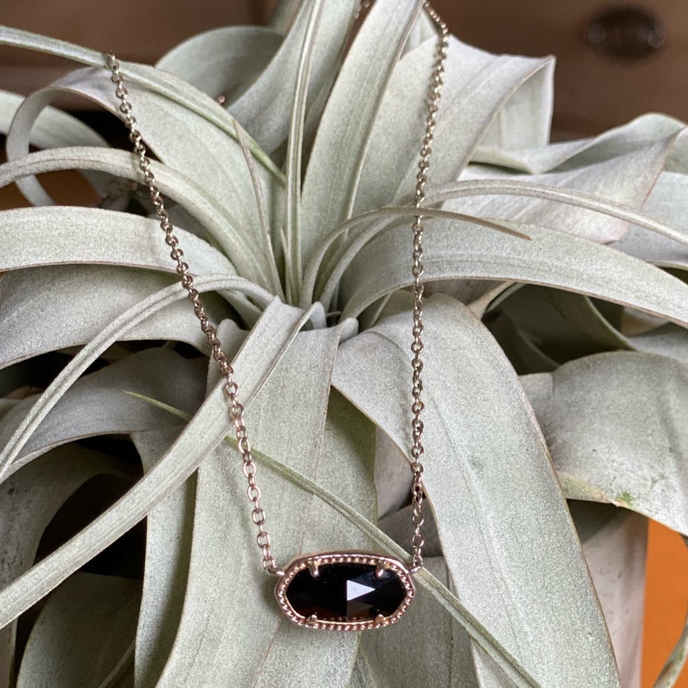 Kendra Scott Rose Gold Black Necklace